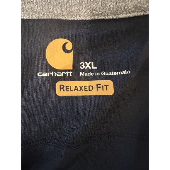 Carhartt Force 1/4 Zip Navy Blue Pullover Mens 3XL Tall Activewear Lightweight - Picture 3 of 6